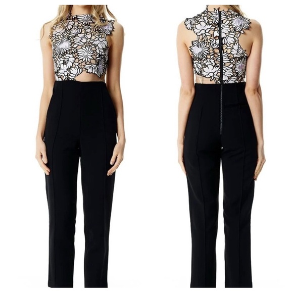 Self Portrait Lilac Guipure Floral Lace Sleeveless Jumpsuit - Picture 12 of 16